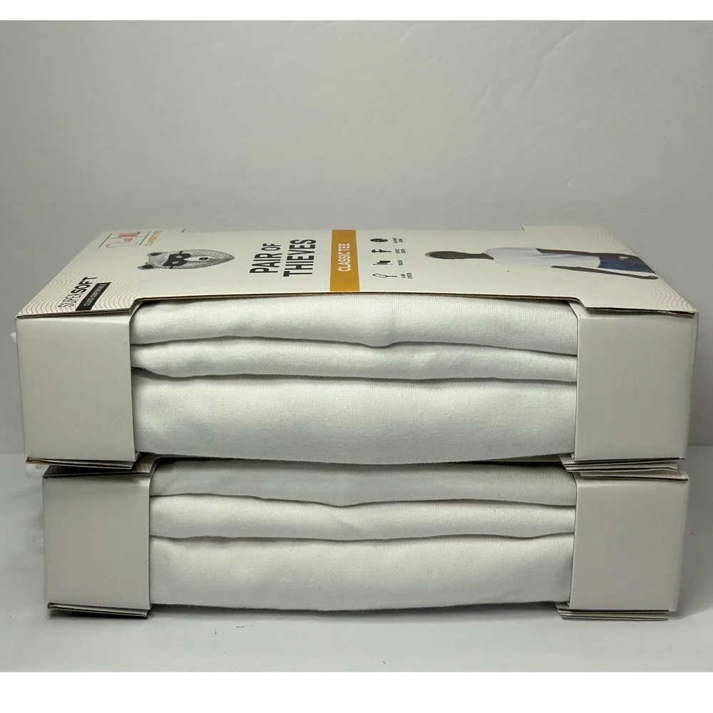 Pair of‎ Thieves Supersoft Classic Tee 2 Pack White XL Men's T-Shirt